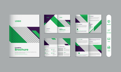 8 pages corporate modern brochure and company profile, magazine, portfolio template design