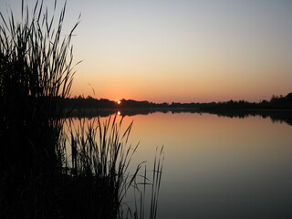 sunset over the lake