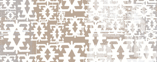 Contemporary printable seamless pattern with abstract Minimal elegant line brush stroke shapes and line in nude colors. Pastel boho background in minimalist mid century style vector