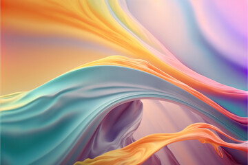 Abstract wave of colorful fluids, generative, ai