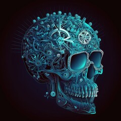 future technology style skull