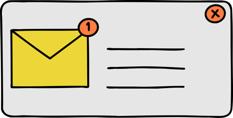 Handdrawn User Interface Pop Up Notification 
