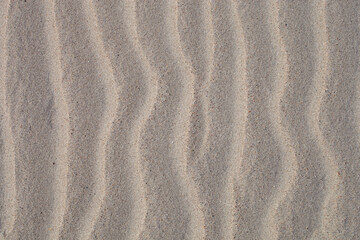 Fototapeta na wymiar Close up of Ripples of Sand on beach in North Carolina, summer,