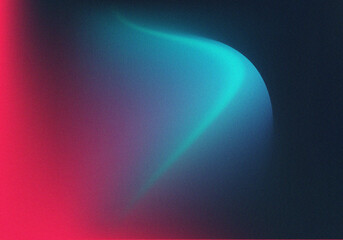 Abstract blue retro gradient background with grain texture