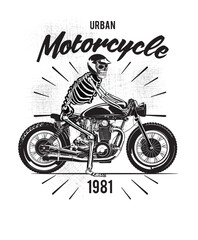 motorcycle cafe race illustration 