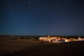 starry sky night sahara desert landscape natur light 