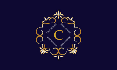Elegant monogram design template with initial letter C. Luxury elegant ornament logo for restaurant, boutique, hotel, fashion, business.