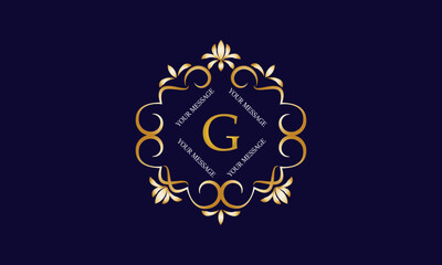 Elegant monogram design template with initial letter G. Luxury elegant ornament logo for restaurant, boutique, hotel, fashion, business.