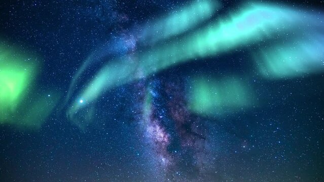 Milky Way Galaxy Aurora Green Loop South
