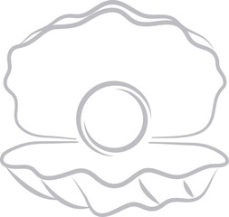 Offene Muschel und Perle Logo, Muschel und Reisen Hintergrund