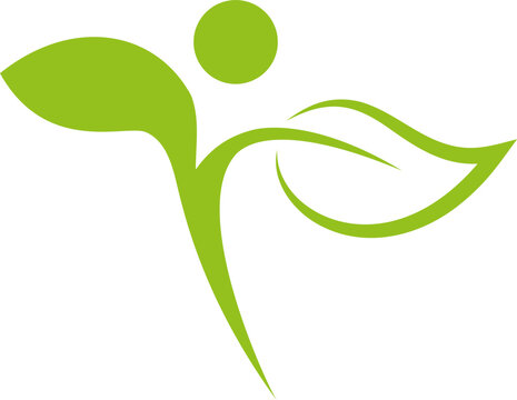 Mensch und Blätter, Chiropraktiker, Heilpraktiker und Gärtner Logo, Icon