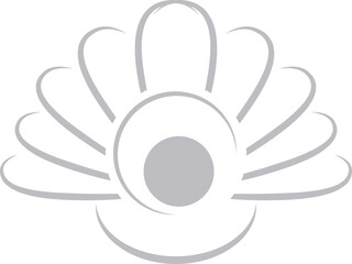 Offene Muschel mit Perlen Logo, Muschel Logo, Icon
