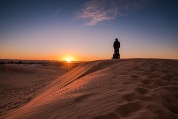 Fototapeta na wymiar sunset, sahara, desert, landscape, natur, light