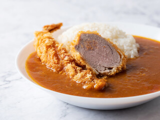 Fried Shrimp, Pork cutlet and Curry
