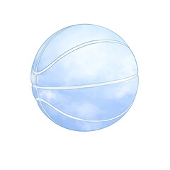 blue glass ball, play  basketball