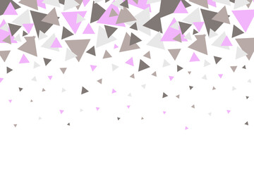 Abstract white background with pink triangles. Abstraction. Geometry. Triangle. Design. Banner. Decor.