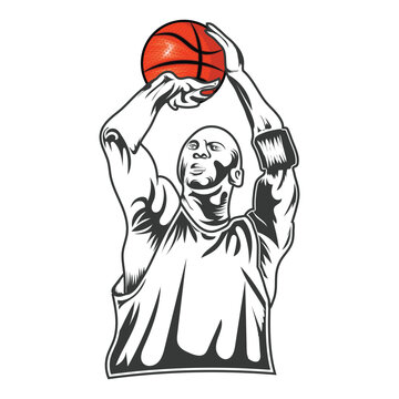 Basketball player with a basketball vector design