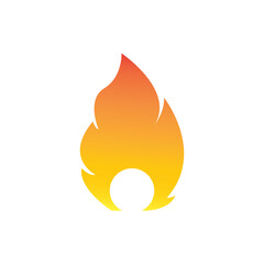 Fire, flame. Red flames in abstract style on a white background. Flat fire. Modern art isolated graphic. Fire sign. Vector Illustration