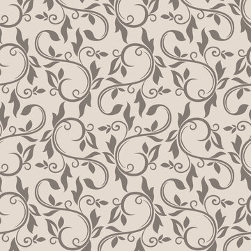 Seamless damask pattern with elements 