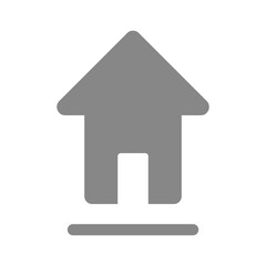 House vector icon. Gray color vector hut. Home button icon. Vector home page.