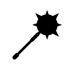 Black mace vector icon. Kind of ancient weapon mace vector. Simple trendy black mace vector icon.