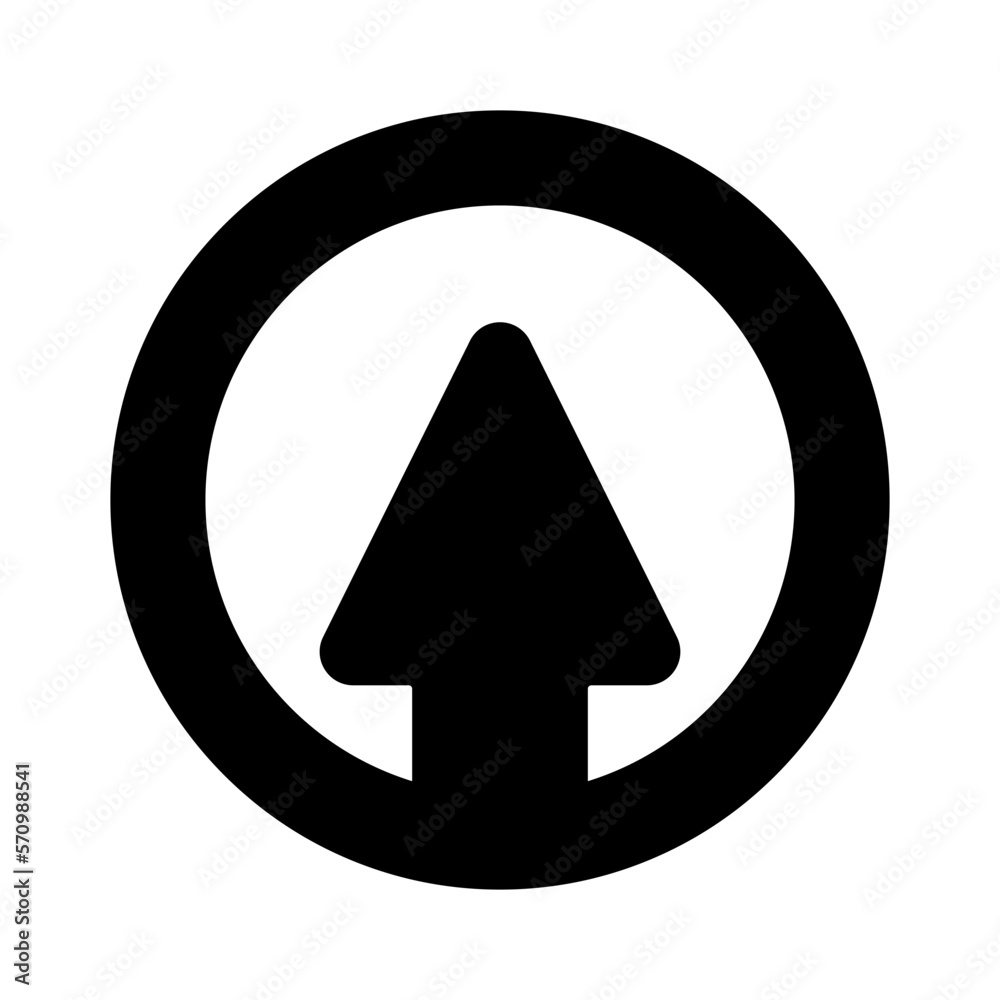 Poster black arrow in a circle vector icon. up arrow vector. circle with arrow vector.