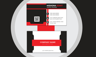 stylish and creative black-red business card. professional Vector creative business card template