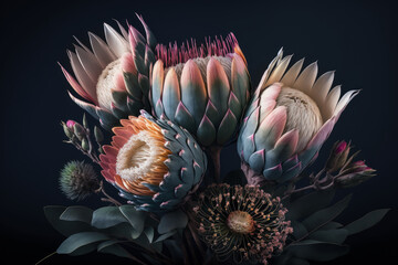 Clode-up king protea flowers, Generative AI - 570990111