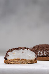 Sweet marshmallow biscuits on the table