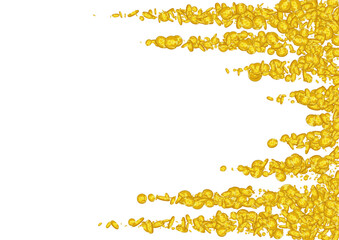 Fly Shiny Coin Vector White Background. Gold