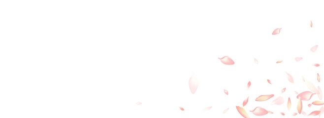 Purple Flower Petal Vector Panoramic Background.