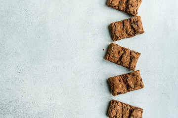 Chocolate cookies on concrete background