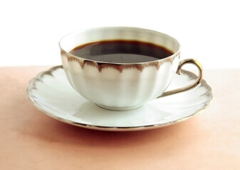 cup of hot black coffee close up