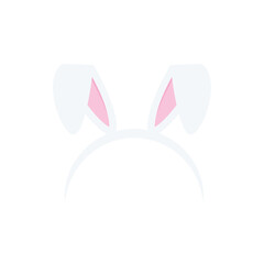 Easter rabbit ears headband  icon  isolated on white background. Flat cartoon easter card design element. Spring hare ear accessory