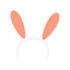 Easter rabbit ears headband  icon  isolated on white background. Flat cartoon easter card design element. Spring hare ear accessory