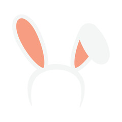 Easter rabbit ears headband  icon  isolated on white background. Flat cartoon easter card design element. Spring hare ear accessory