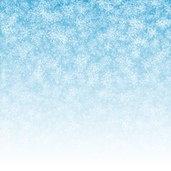 Silver Snow Vector Blue Background. Light