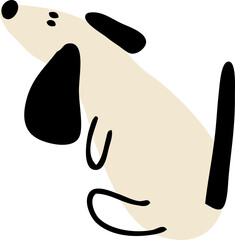 Puppy dog dachshund doodle illustration for decor and design.
