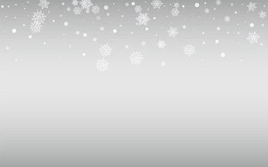 Winter Snowfall Vector Silver Background. Holiday