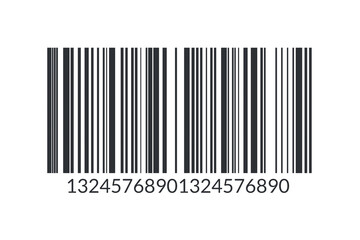 Barcode isolated on white background. Top view. 3d render