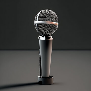 I placed the handheld microphone on a mic stand. - Generative AI