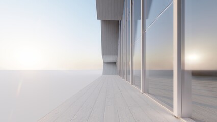 Architecture background exterior of white building 3d render