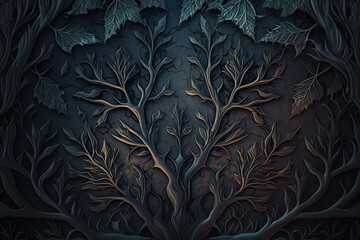 Nature medieval texture background - Medieval background textures - Nature Old vintage retro medieval background wallpaper created with Generative AI technology - obrazy, fototapety, plakaty