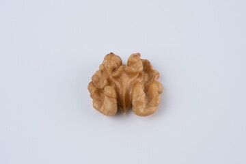Walnut isolated On White Background. Single Naked Walnut
