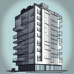 simple vector illustration of an apartment building. perfect for posters, banners, covers and other marketing purposes - generative ai