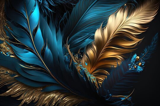 Realistic 3d Fantasy Bird Fluffy Golden Feathers Decorative Gold Glamour  Chic Plume Flying Falling And Twirling Soft Feather Vector Set Stock  Illustration - Download Image Now - iStock