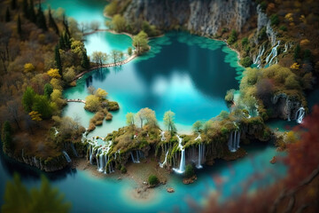 The Plitvice Lakes National Park Croatia assisted by Generative AI