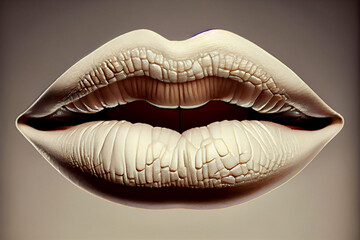 Generative AI abstract render of human lips