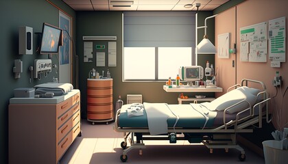 nice, modern, windowed hospital room for faster recovery