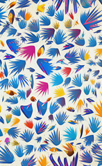 Fototapeta na wymiar floral pattern with flowers, colorful background